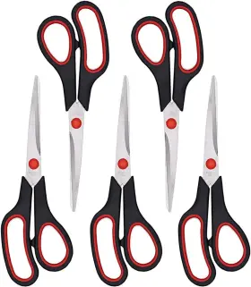 J001 Dice Red Scissors Multipurpose Office 8.5 Inch Ultra Sharp Shears Black