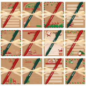 B0flxrfvlp Dispowreath 36-pc Christmas Sticky Notes Set 12 Naughty/nice Pen Ribbo