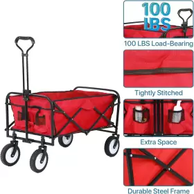 Dkelincs 696579764339 Folding Wagon Collapsible Portable Beach Utility Shopping Cart Heavy Duty #2