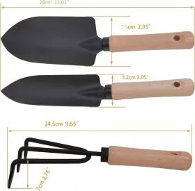 Donsp1986 Don-890 3pcs Gardening Tool Kit - Trowel Transplanter Cultivator Hand Tools