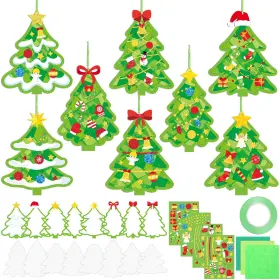 B0ffbb64qy Doublefill 48 Sets Christmas Tree Suncatchers Craft Kit Xmas Ornaments Stained G