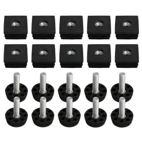 M8180402144 Doublelife 10pcs Thread Black Plastic Furniture Chair 1.18x1.18x1.18inch Lxwxh