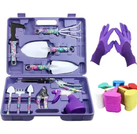 Dramlor 795602848029 Purple Gardening Tool Set For Women 13pcs Stainless Steel Garden