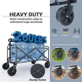 B0cc2k7w2y Dreamquest Collapsible Wagon Cart Foldable Beach With All Terrain Wheels & #3