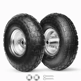 Dualso 850050399216 10-inch Solid Replacement Tire And Wheel 4.10/3.50-4 Inch - Flat Free Tires For C