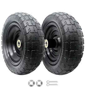 Dualso 850050399223 10-inch Solid Replacement Tire And Wheel 4.10/3.50-4 Inch - Flat Free Tires For C