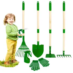 Dkot401 Duckura Kids Gardening Tools Set - 7pcs Garden Tool For With Shovel Rake Hoe Lea