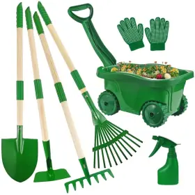 Dkot403 Duckura Kids Gardening Tools Set - 7pcs Wheelbarrow For With Shovel Rake L