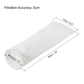 Duefixing 617662297633 4pack 4 Inch Ring Filter Socks 5 Micron Mesh Bags Pool Skimmer Basket White #2