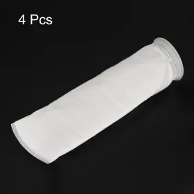 Duefixing 617662297633 4pack 4 Inch Ring Filter Socks 5 Micron Mesh Bags Pool Skimmer Basket White #3