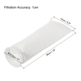Duefixing 672668750940 2pcs 4 Inch Ring Filter Socks 1 Micron Mesh Bags Pool Skimmer Basket White #2