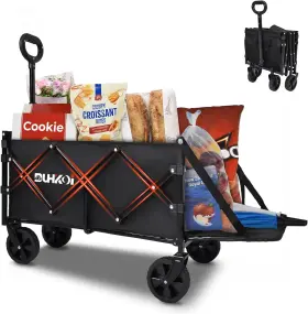 Pz-1004-1-bl Duhkoi 12 Lb Collapsible Tailgate Wagon Cart With Wheels Compact Folding Utility