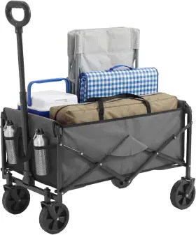 Dumos 711181267693 Collapsible Wagon Cart 67l Folding Utility Gray