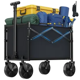 Oc-ytc26mn Dumos Small Collapsible Wagon Cart With Adjustable Handle&casters Foldable Portable