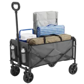 Dumos Ytc22cz-5gy Heavy Duty Collapsible Wagon Cart 220 Lbs Capacity For Beach Grocery Camping
