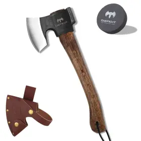 Cf02 Dwfkht 14.4 Inch Hatchet Camping Hand Forged Axe With Sheath Bushcraft Wi