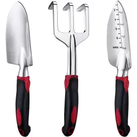Dyiom 705353586460 3-piece Garden Tool Set Gardening Hand Tools Kit In Wine Red
