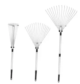 B24m6001bk Dynas Adjustable Garden Leaf Rake - 24 To 63 Inch Telescopic Metal Expandable