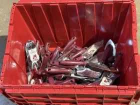 49-866 Eagle Lot 92 Hand Garden Trowel Made In Usa Red Handle Steel Blade Used