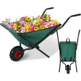 Earth & Table 950843468069 176 Lbs Folding Yard Garden Wheelbarrow Lightweight