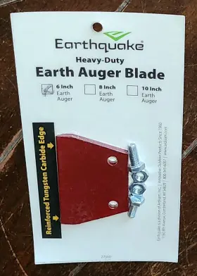 27560 Earthquake 6 Inch Heavy-duty Earth Auger Blade With Reinforced Tungsten Carbide Edge
