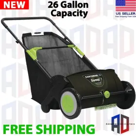 Molsw70021 Earthwise 21 Inch Foldable Large Garden Lawn Sweeper Adjustable Height 26 Gal Capacity
