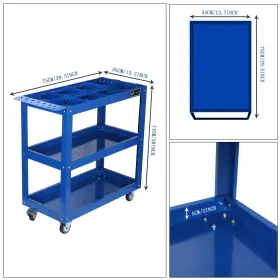 Eastvita 955610026633 3 Tier Large Capacity Tool Cart 330 Lbs Trolley With Adjustable Divider #2
