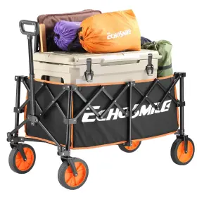 Echosmile 635393500952 Collapsible Foldable Wagon With 300lbs Weight Cart Heavy Duty Folding Beach W