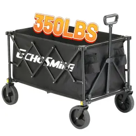 Echosmile 765015417426 Heavy Duty 350 Lbs Capacity Collapsible Wagon Outdoor Folding Camp