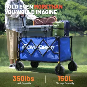 Echosmile 765015417440 Heavy Duty 350 Lbs Capacity Collapsible Wagon Outdoor Folding Camping Wagons #2