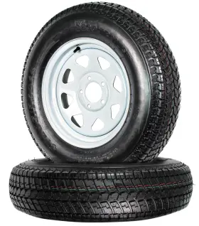 F78-15 Ecustomrim 191215003266 Trailer Tire On Rim St205/75d15 205/75-15 Load Range C 5 Lug Wheel Whi