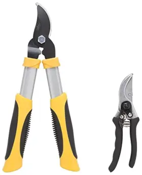 Edward Tools 758913612437 Lopper And Pruner Set - Heavy Duty Heat Treated Carbon Steel Bla