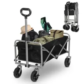 600d Efunmodern 629722584751 Heavy Duty Oxford Cloth Steel Frame Flat Folding Garden Cart 100kg