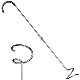 3313-n Ejwox Compost Aerator Tool Heavy Duty Spiral Turner Basic Silver