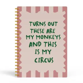 B0f4j3s82f Ekgjw Funny Monkey Circus Mental Health Spiral Notebook Journal - Sarcastic