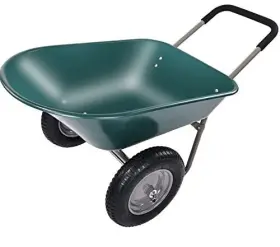 Elevon 810127322165 Dual-wheel Home Garden Yard Utility Wheelbarrow Cart With Built-in Stand