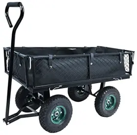 Elevon 810127322219 Liner Included Mesh Steel Folding Utility Wagon With Removable Sides And 10i