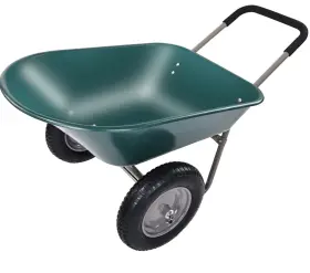 Elevon 810177858294 Dual-wheel Home Garden Yard Utility Wheelbarrow Cart With Built-in Stand