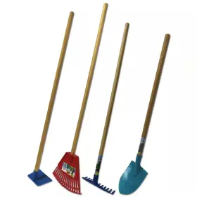 6071 Emsco Kids Garden Tool Set 4 Piece Shovel Rake Hoe Safe Plastic Outdoor Play Kit