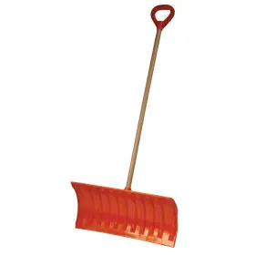 Emsco Group 072358029538 2953 Bigfoot 25 Inch Poly Pusher Wooden Handle 1280 Snow Shovel Orange