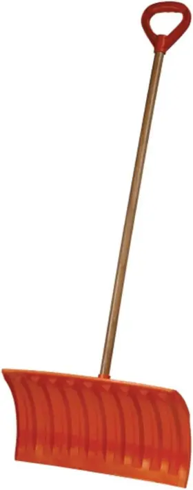 1201-1 Emsco Group 21 Inch Poly Pusher Snow Shovel - Wooden Handle