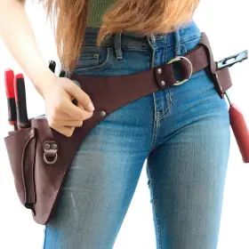 Eralen 860005552757 Leather Garden Tool Belt For Women- Utility Gardener Gifts Florist Bel