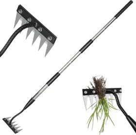 Weedrake-20251201-6 Erreci Garden Weeding Rake Iron Weed With Long Handle 27 Inch - 60 Heavy Duty 6 Te