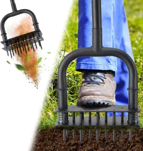 28qutuqi-scth-msh-2jie Eticsipa Aerator Lawn Tool Sharp 14 Iron Spikes Automatic Dirt Leaf Cleaning Manual La