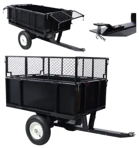 Etsg 699903941925 Dump Trailer Tow Behind Cart 750lbs 22 Cu. Ft. Capacity Carbon Steel