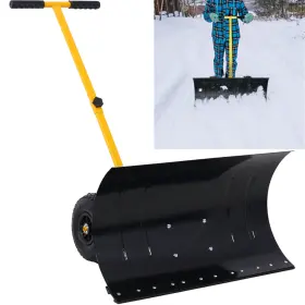 Etsg 699908764086 Snow Shovel With Wheels 29 Inch Angle And Height Adjustable Clean Tool For Pavement