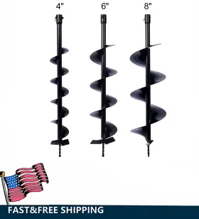 Etsg 699980792342 4pcs Garden Auger Drill Bit Set For Planting 3/4 Inch Shaft 4 6 8 Tool