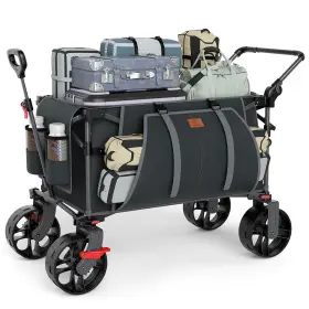 Ever Advanced 198168169452 Folding Push Wagon With Brakes Portable Shopping Cart Collaps