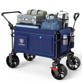 Ever Advanced 198168518885 Folding Push Wagon With Brakes Portable Shopping Cart Collapsible Car