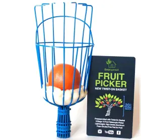 Eversprout Re-0g43-fmce Twist-on Fruit Picker Basket Twists Onto Standard No Pole Blue